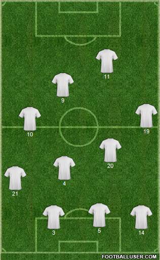 Euro 2016 Team 5-4-1 football formation