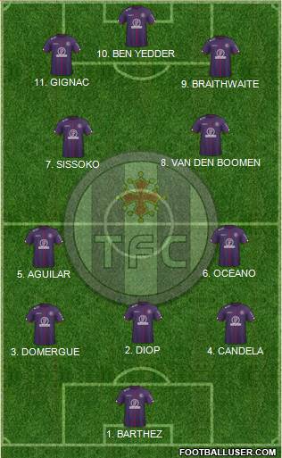 Toulouse Football Club 4-2-1-3 football formation