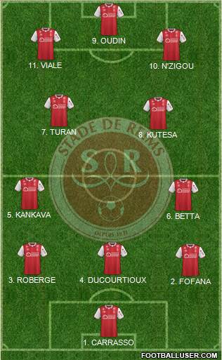 Stade de Reims 4-2-2-2 football formation