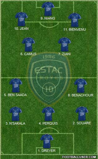 Esperance Sportive Troyes Aube Champagne football formation