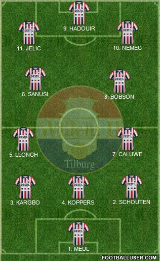 Willem II 4-2-4 football formation