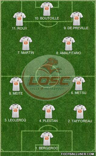 LOSC Lille Métropole 4-2-2-2 football formation