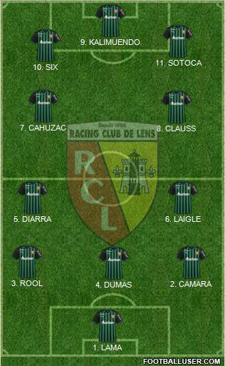 Racing Club de Lens 4-1-4-1 football formation
