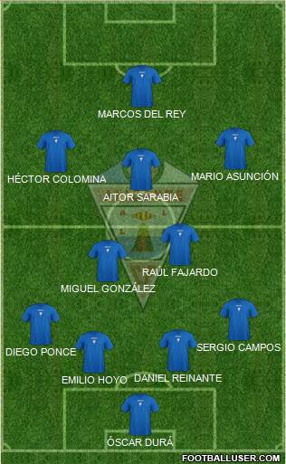 Alicante C.F. 4-2-3-1 football formation