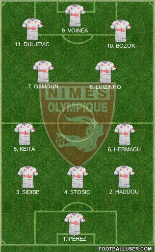 Nîmes Olympique 4-2-2-2 football formation