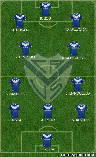 Vélez Sarsfield 4-2-2-2 football formation