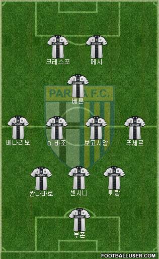 Parma 3-4-1-2 football formation