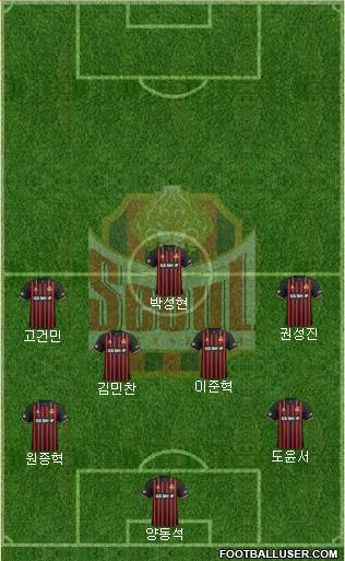 FC Seoul 4-2-4 football formation