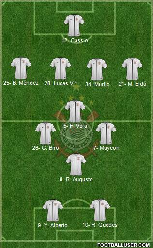 SC Corinthians Paulista 4-3-1-2 football formation