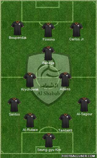 Al-Shabab (KSA) 4-2-1-3 football formation