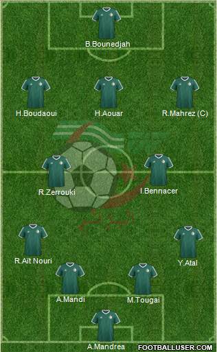 Algeria 4-2-3-1 football formation