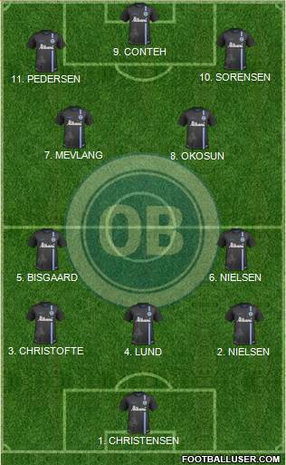 Odense Boldklub 4-3-1-2 football formation