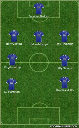 Bangor City 5-4-1 football formation