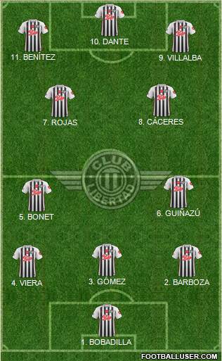 C Libertad 4-4-1-1 football formation