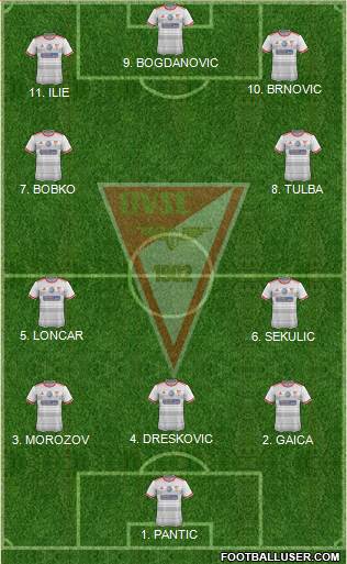 Debreceni VSC 4-3-1-2 football formation