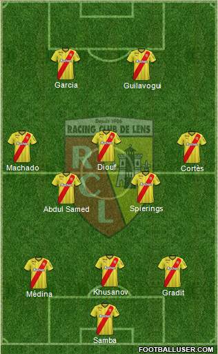 Racing Club de Lens 3-5-2 football formation