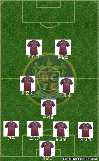 Daejeon Citizen 4-3-1-2 football formation