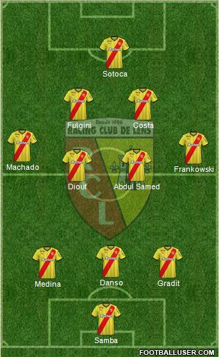 Racing Club de Lens 3-4-2-1 football formation