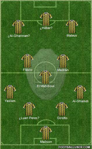 Al-Ta'ee 4-1-2-3 football formation