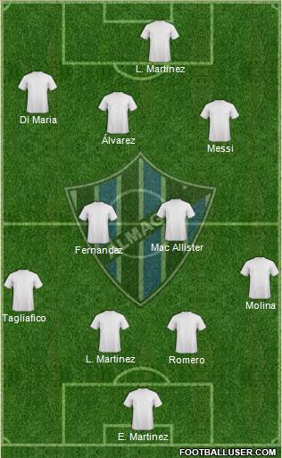 Almagro 4-4-1-1 football formation