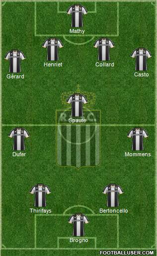 Sporting du Pays de Charleroi 4-3-3 football formation