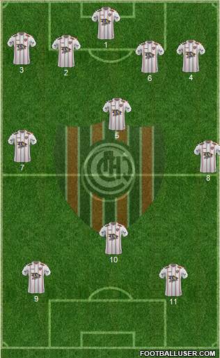 Chacarita Juniors 4-3-1-2 football formation