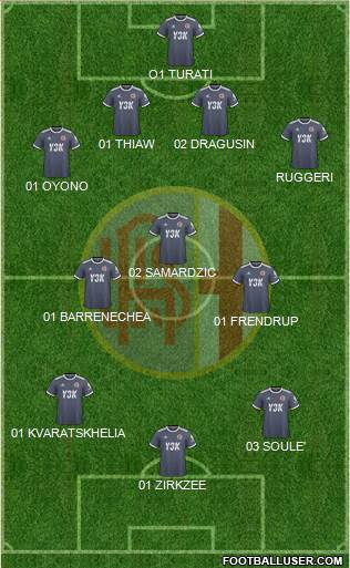 Alessandria 4-3-3 football formation