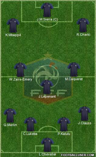 France 4-2-3-1 football formation