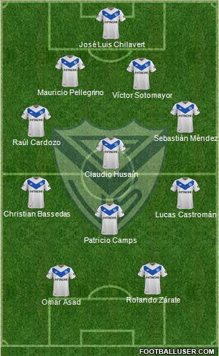 Vélez Sarsfield 4-2-2-2 football formation