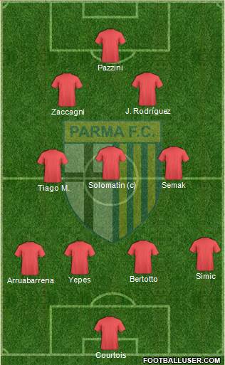 Parma 4-3-2-1 football formation