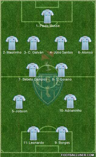 Paysandu SC 4-4-2 football formation