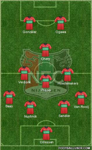 NEC Nijmegen 4-3-1-2 football formation