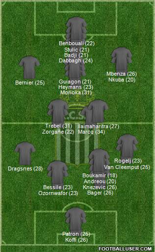 Sporting du Pays de Charleroi 3-5-1-1 football formation