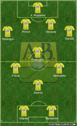 CA Bucaramanga CD 4-4-2 football formation