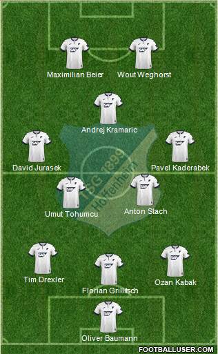 TSG 1899 Hoffenheim 3-4-1-2 football formation