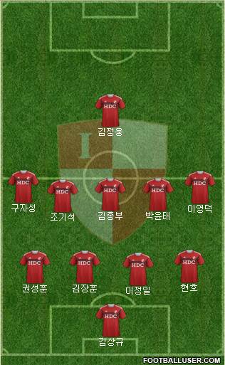 Busan I'PARK 4-5-1 football formation
