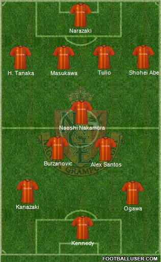 Nagoya Grampus 4-3-2-1 football formation