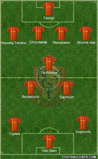 Nagoya Grampus 4-3-3 football formation