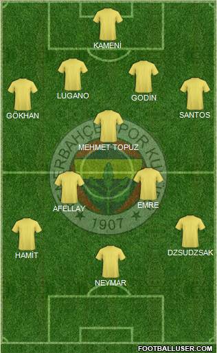 Fenerbahçe SK 4-5-1 football formation