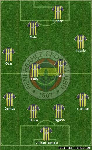 Fenerbahçe SK Formation 2010