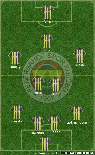 Fenerbahçe SK Formation 2010