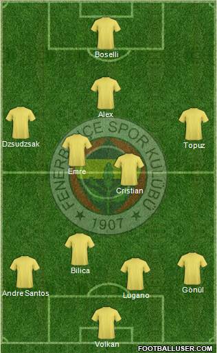 Fenerbahçe SK Formation 2010