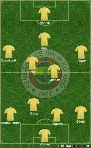 Fenerbahçe SK 4-4-1-1 football formation