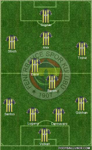 Fenerbahçe SK Formation 2010
