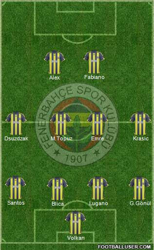 Fenerbahçe SK Formation 2010