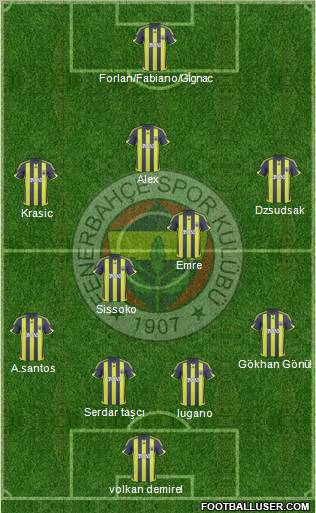 Fenerbahçe SK Formation 2010