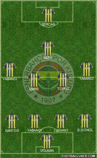 Fenerbahçe SK Formation 2010