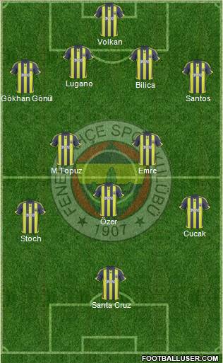 Fenerbahçe SK Formation 2010
