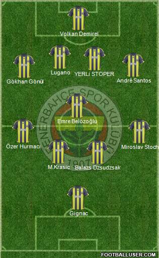 Fenerbahçe SK Formation 2010