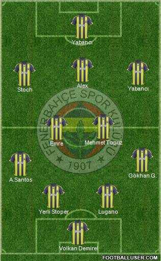 Fenerbahçe SK Formation 2010